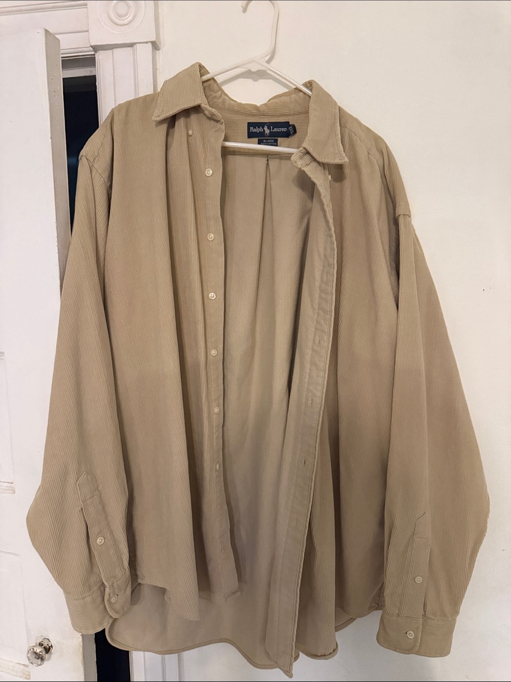 Ralph Lauren Men's Tan Corduroy Button-Down Shirt